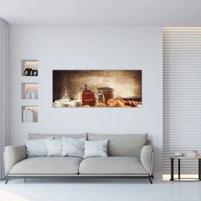 Obraz - Káva a raňajky (120x50 cm)