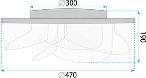 Toolight Toolight, LED stropné svietidlo 57W, 4000lm, 4000K, G139-C, zlatá, OSW-02623