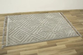 Koberec Berber 7061 l. Romby 3D jasný sivý