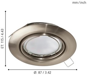 Eglo 94408 - SADA 3x LED Podhľadové svietidlo PENETO 3xGU10-LED/5W/230V