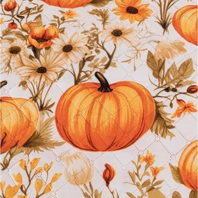 Prehoz na posteľ FLOWERS AND PUMPKINS, oranžový Rozmer: 170 x 210 cm
