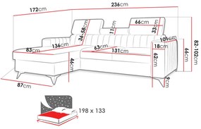 Rohová sedačka Laviosuna Premium (tmavomodrá) (s úl. priestorom) (P). Vlastná spoľahlivá doprava až k Vám domov. 1105147