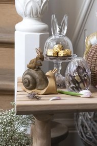 Sklenená úložná nádoba s vekom v tvare vajíčka - Ø 9*12 cm