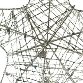 DECOLED Hviezda na vrchole stromu, striebro, 24 x 36 cm