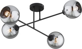 Brilagi - Prisadený luster DIOR 4xE27/60W/230V čierna/dymová sivá