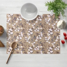 Biante Dekoračné prestieranie na stôl PML-036 Popínavé kvety na hnedom 35x45 cm
