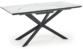 Rozkladací jedálenský stôl Diesel - biely mramor / tmavosivá / čierna
