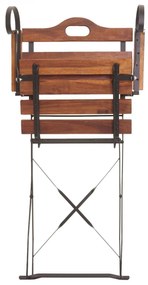 Záhradná súprava 4 skladacích stoličiek a stola HWC-J40, drevo / kov - hnedá