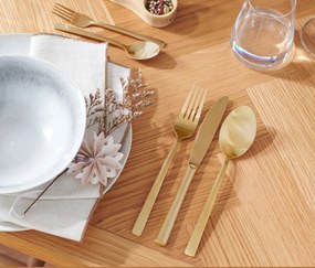 Príbor, 20-dielna súprava, zlatá farba šampanského