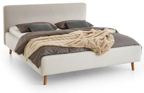 Krémovobiela čalúnená jednolôžková posteľ bez roštu 120x200 cm Mattis – Meise Möbel