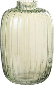 Zelená sklenená váza s úzkym hrdlom Junna L - Ø 20*30 cm