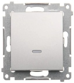 DW1L/43 Jednopólový vypínač s podsvietením strieborný mat