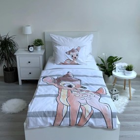 Jerry Fabrics Obliečky do postieľky 100x135 + 40x60 cm - Bambi Stripe
