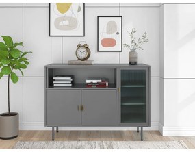 Sivá kovová vitrína 104x80 cm Rosalie – Støraa