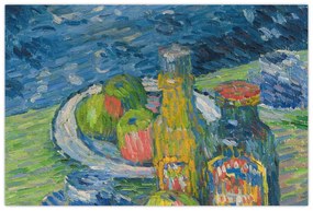 Obraz - Alexej von Jawlensky, Still Life with Bottles and Fruit, reprodukcia (90x60 cm)