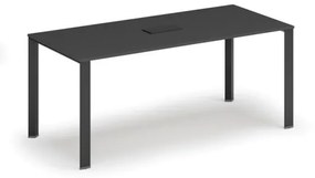 Stôl INFINITY 1800 x 900 x 750, grafit + stolná zásuvka TYP II, čierna