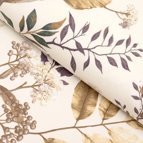 Biante Bavlnený behúň na stôl Sandra SA-544 Jesenné vetvičky na krémovom 20x160 cm