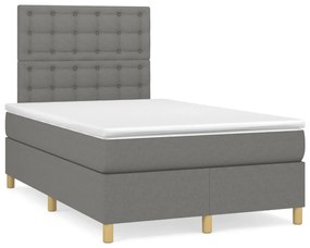 Boxspring posteľ s matracom a LED, tmavosivá 120x190 cm, látka 3270275