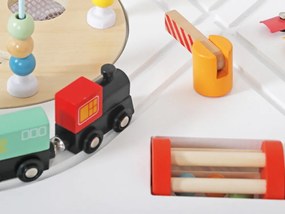 Drevený multifunkčný stôl - ihrisko, činely, autodráha Jokomisiada ZA5266