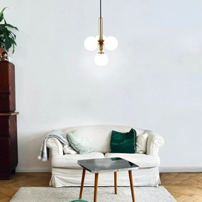 Závesné svietidlo v zlatej farbe SULION Musa, výška 120 cm