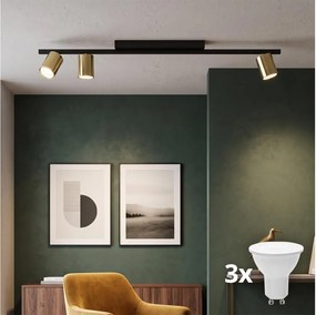 LED bodové svietidlo LOGAN 3xGU10/10W/230V čierna/zlatá