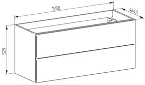 Mereo Mereo, Aira, kúpeľňová skrinka s umývadlom z liateho mramoru 121 cm, MER-CN733M