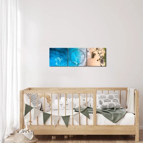 Obraz - Pláž v Indonézii (s hodinami) (90x30 cm)