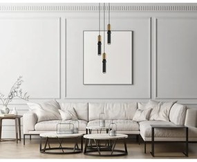 ITALUX PND-14290-3-BRO-BK - Luster na lanku ISIDORA 3xGU10/25W/230V čierna/bronz