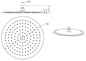 Hlavová sprcha z nehrdzavejúcej ocele v zlatej farbe ø 30 cm Slim – Sapho