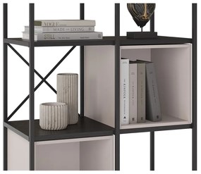 Čierno-krémová knižnica 71x179 cm Anya – Marckeric