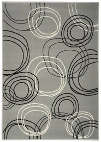 Alfa Carpets, Kusový koberec Circles grey, 190x280, šedá, chodba / predsieň