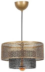 Luster na lanku 1xE27/40W/230V zlatá/čierna