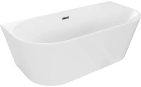 Mexen Oval, voľne stojaca nástenná vaňa 170 x 80 cm, biela, brúsený grafit prepad, 52671708000-95