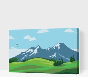 Gario Maľovanie podľa čísel Maľované hory Rozmery: 80 x 60 cm, Rámovanie: S vnútorným rámom