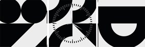 Obraz - Geometrická abstrakcia N⁰2 (s hodinami) (90x30 cm)