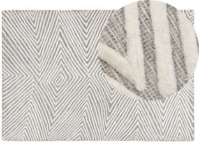 Vlnený koberec 140 x 200 cm biela/sivá GOKSUN Beliani