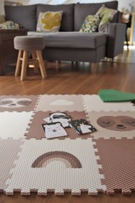 Hracia penová puzzle podlaha 9 dielov HNEDÝ LEŇOCHOD do detskej izby