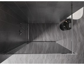 Mexen Kioto-XF, sprchová zástena s rámom 160 x 202 cm, 10mm šedé sklo, chrómový profil, 800-160-104-01-40-X