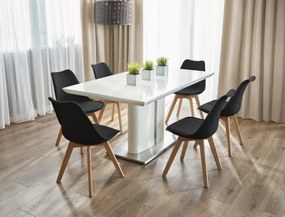 Jedálenská stolička OSLO 2 čierna / naturálne nohy