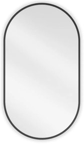Mexen Loft, oválne kúpeľňové zrkadlo 80 x 45 cm, farba rámu čierna matná, 9851-080-045-000-70