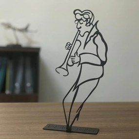 Kovová dekorácia Musician 30 cm čierna