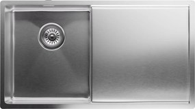 Klarstein TitanSteel kuchynský drez s odkvapkávačom, 79 x 44 cm, nehrdzavejúca oceľ, odolný voči poškriabaniu, odolný voči teplu