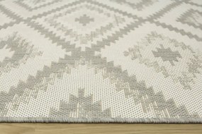 Šnúrkový koberec Berg 28364/34 Aztec Romby - sivý / krém