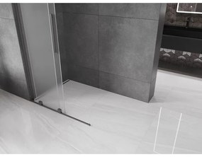 Mexen Velar L, posuvná sprchová zástena Walk-in 90 x 200 cm, 8mm sklo námraza, grafit brúsený, 871-090-003-33-66