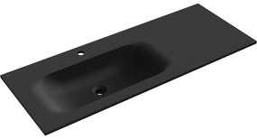Mexen Vela, umývadlo na zapustenie 121 x 46,5 cm, ľavé, čierna matná, 25231271L