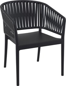 PORTOFINO záhradná stolička s podrúčkami black