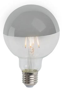 E27 stmievateľná LED lampa horné zrkadlo strieborná G95 3,5W 250lm 2300K