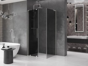 Mexen Velar L, sprchový kút s posuvnými dverami 100 x 80 cm, 8mm šedé sklo, brúsená oceľ, 871-100-080-43-97