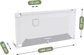 Bezpečnostná zábrana na posteľ Cover 44 biela / sivá 140 cm