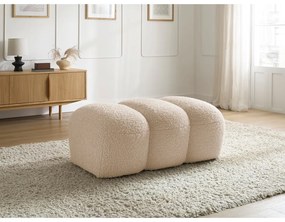 Béžová podnožka z textílie buklé Hippolyte – Bobochic Paris